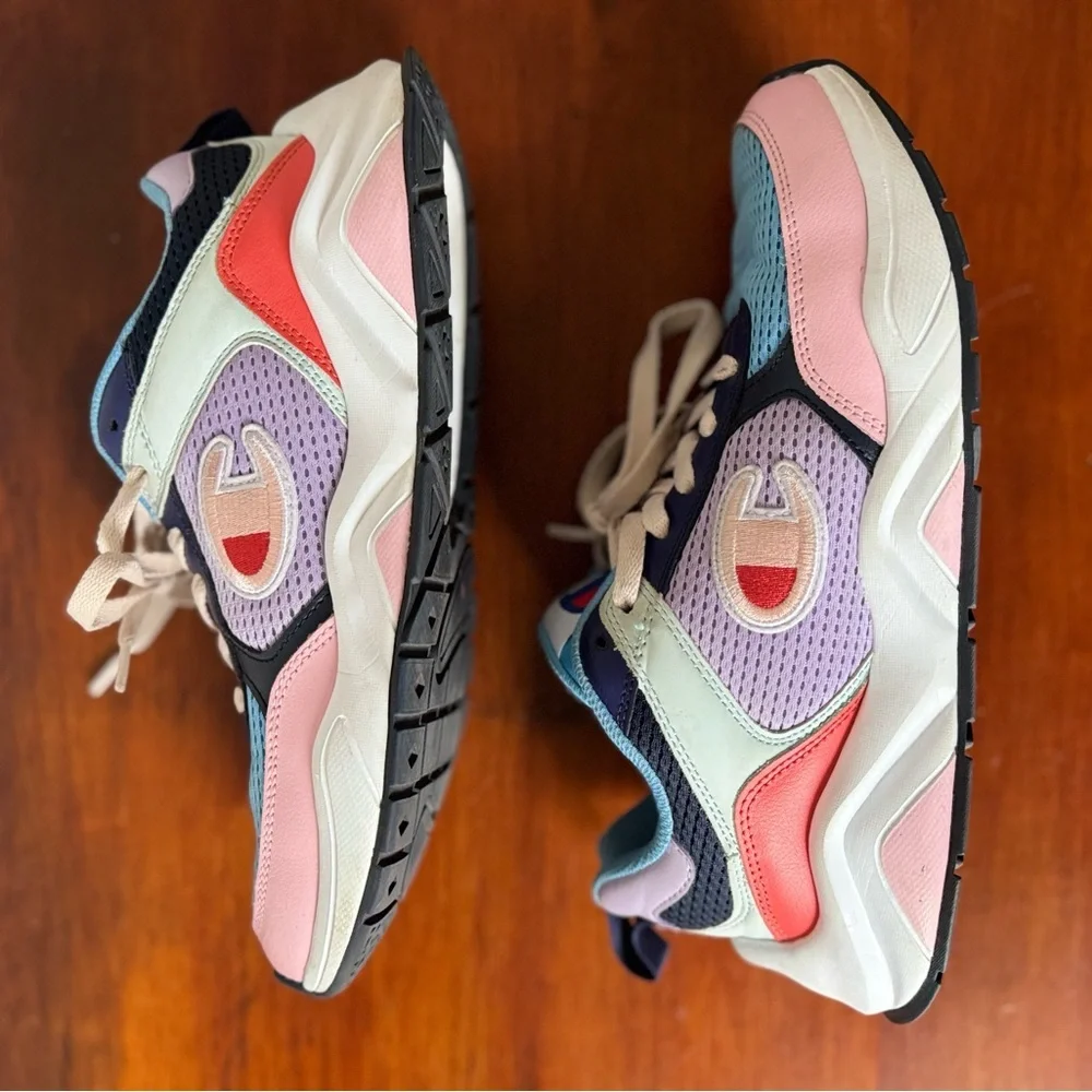 Champion Women's 93 Eighteen SP Block sneakers in the Violet Multi colorway 10